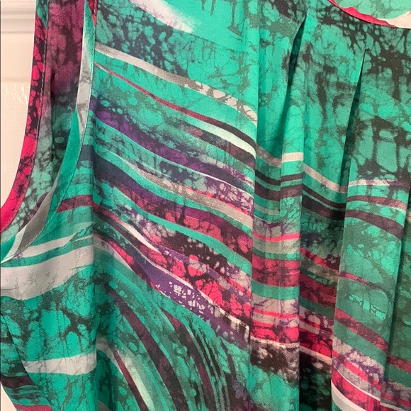Notations Multicolor Green and Pink Sleeveless Blouse XL EUC - Picture 3 of 3